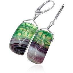 Agat Wężowy Wyjątkowe Kolczyki Srebro