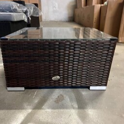 Stolik balkonowy z brązowego technorattanu