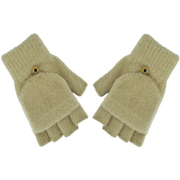Ciepłe mitenki dziewczęce rękawiczki odkrywające palce Noviti RZ073-G-01