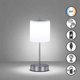 FH Lighting Lampa stołowa LED Riva nikiel/opal Wysokość