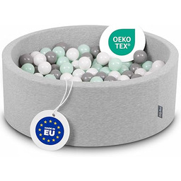 KiddyMoon Suchy Basen 90X30cm/300Piłek  7Cm, Okrągły Miękki