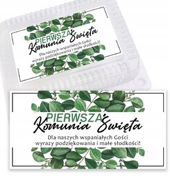 NAKLEJKI NA PUDEŁKA CIASTO KOMUNIĘ PODZIĘKOWANIA DLA GOŚCI