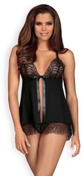 Chiccanta babydoll i stringi czarna L/XL
