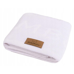 Kocyk bambusowy 80x100 biały dziany dzianinowy