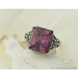NICEA srebrny pierścionek z ametystem
