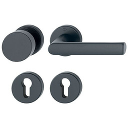 Hamburg - Gałko-klamka z okrągłym szyldem, kolor czarny