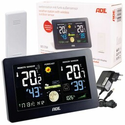 ADE WS1704 Cyfrowa stacja pogody z radiowym czujnikiem