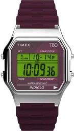 Zegarek Timex T80 TW2V41300 Burgundy/Silver