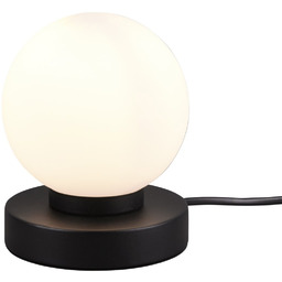 Lampa stołowa minimalistyczna czarna podstawa + biała kula