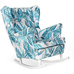 Fotel Uszak bujany turkusowe liście MONSTERY salon