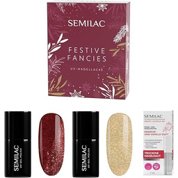 Semilac Prezentowy Zestaw Do Paznokci Manicure 2 Lakiery