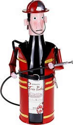 LUDI-VIN Metalowy uchwyt na butelkę kolor strażak