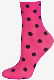 Rajstopowe cienkie skarpetki w grochy Forte Big Dots