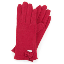 Damskie rękawiczki wełniane z kokardką