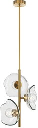 MIRACLE Lampa wisząca mosiądz szkło transparent H97cm fi31cm