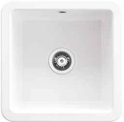 Deante Lumi ZCU_610B Ceramiczny Biały Zlewozmywak kwadratowy