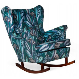 Fotel Uszak z płozami LISCIE BAMBUSA ZIELEŃ NATURA