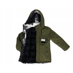 Kurtka chłopięca parka khaki Zima dla chłopca 146/152