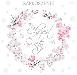 Zaproszenie na Chrzest pięknie zdobione zestaw 10 szt.
