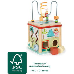 Drewniana kostka sensoryczna Dżungla i zwierzątka Small Foot