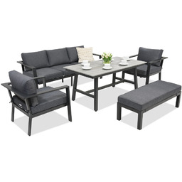 Meble ogrodowe aluminiowe Sydney Apetito 5 z ławką