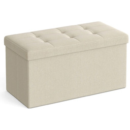 Edinos Beżowa prostokątna pufa ze schowkiem M9-K16