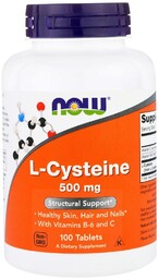 L-Cysteina 500mg, NOW Foods, 100 tabletek