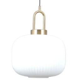 Italux Wisząca owalna kula lampa Fosse PND-408817-1-HBR-WH biała