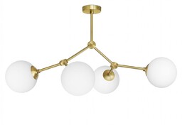 Złoty żyrandol 4 kule białe GP-S4