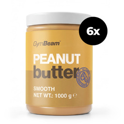GymBeam Masło orzechowe 6 x 1000 g gładkie