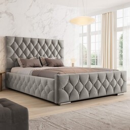 Łóżko z pojemnikiem 4319G 140x200 Welur Szary #15