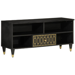 Elior Czarna drewniana szafka RTV z szufladą F0-K66