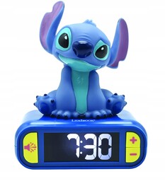 Cyfrowy budzik z lampką nocną 3D Disney Stitch