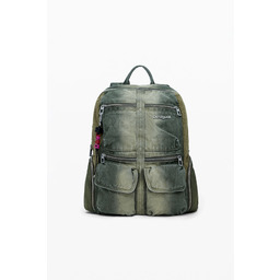 Duży plecak z łączonego denimu