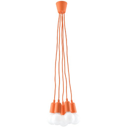 Lumes Pomarańczowa industrialna lampa wisząca - 3X EX543