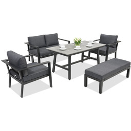 Meble ogrodowe aluminiowe Sydney Apetito 4 z ławką