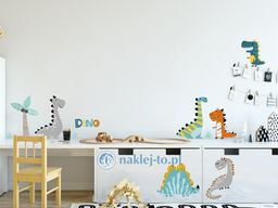Zestaw dinozaurów naklejki kolorowe dinozaury