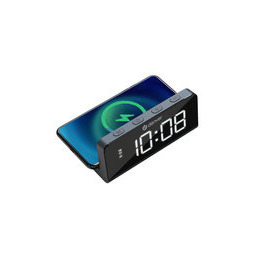 Budzik Denver ECQ-103 z ładowarką indykcyjną QI (10W)