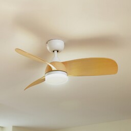 Wentylator sufitowy LED Enon, biały/w kolorze drewna, DC,