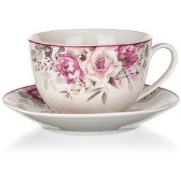 Banquet Filiżanka ceramiczna ze spodkiem ROSE 240 ml