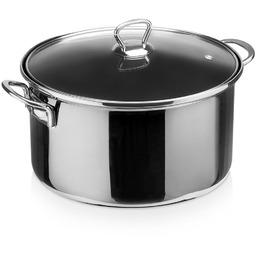 Garnek emaliowany ze szklaną pokrywką METALIC 26 cm,