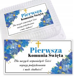 NAKLEJKI NA PUDEŁKA - CIASTO KOMUNIĘ - PODZIĘKOWANIA