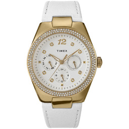 Zegarek Damski Timex TW2V80500 CYRKONIE biały