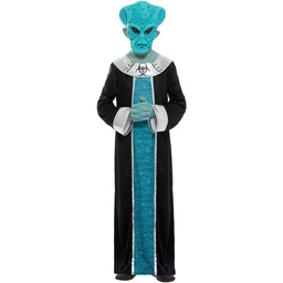Smiffys Kostium kosmity, niebieski ze szlafrokiem i maską