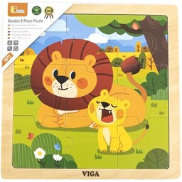 VIGA Puzzle Na podkładce: Lew 44627 (9 elementów)