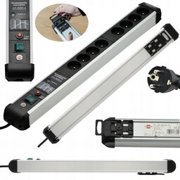 Listwa Przeciwprzepięciowa Przedłużacz Elektryczny 8 Gniazd 3 M