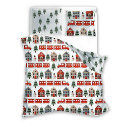 Faro Pościel świąteczna bawełniana 220x200 wzór 075 biała