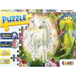 CRAZE Puzzle Magic Forest 200+ elementów, z brokatowym