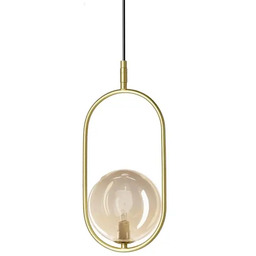Candellux Szklana lampa wisząca CORDEL złota 31-44099 1xG9