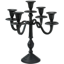 Świecznik kandelabr czarny 5-ramienny 31 cm